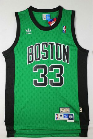 Maillot De Basket Boston Celtics Larry Bird 33 Vert Noir Edge